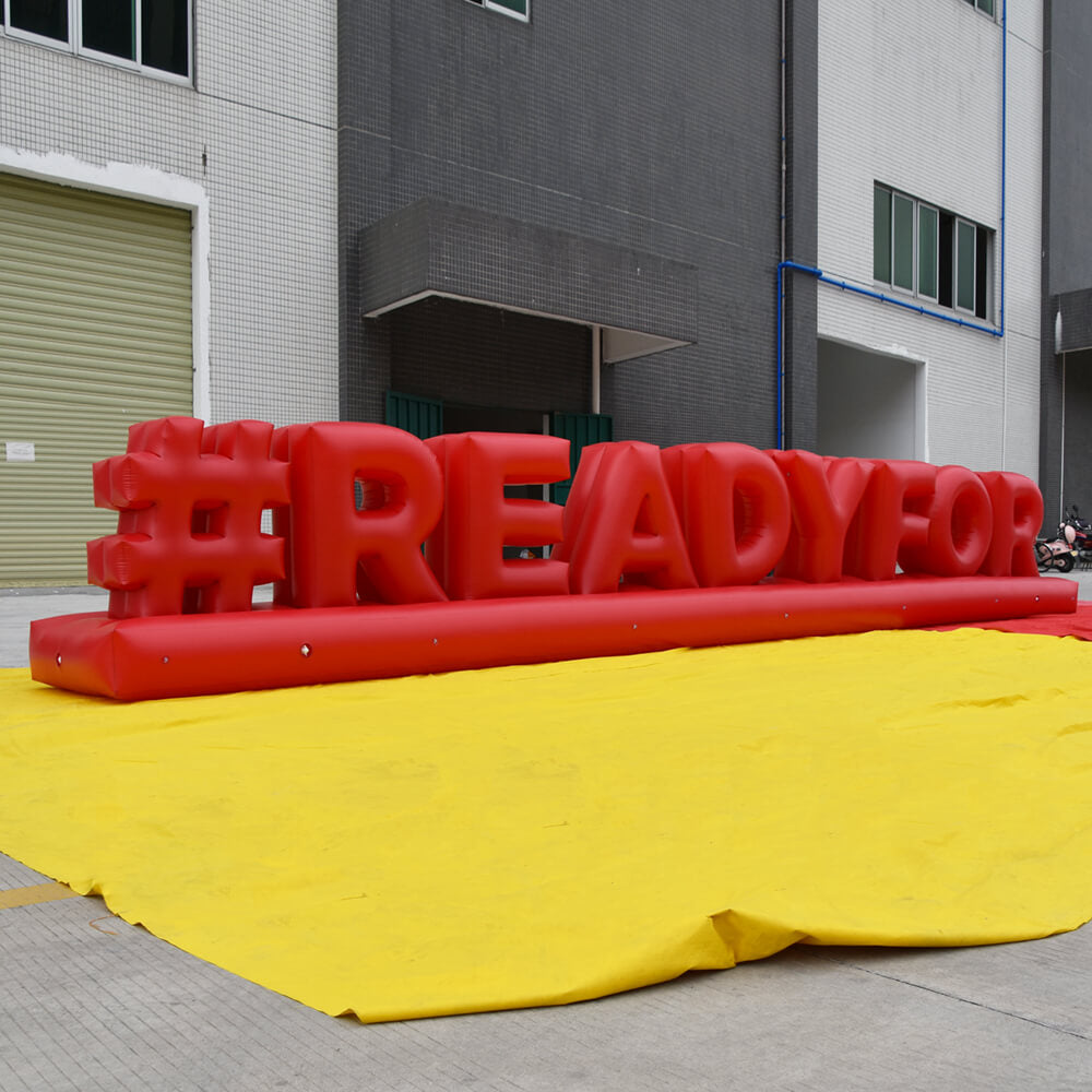 KeepFuns Giant red "#READYFOR" letter inflatable model, event theme display inflatable model, brand promotion decoration props