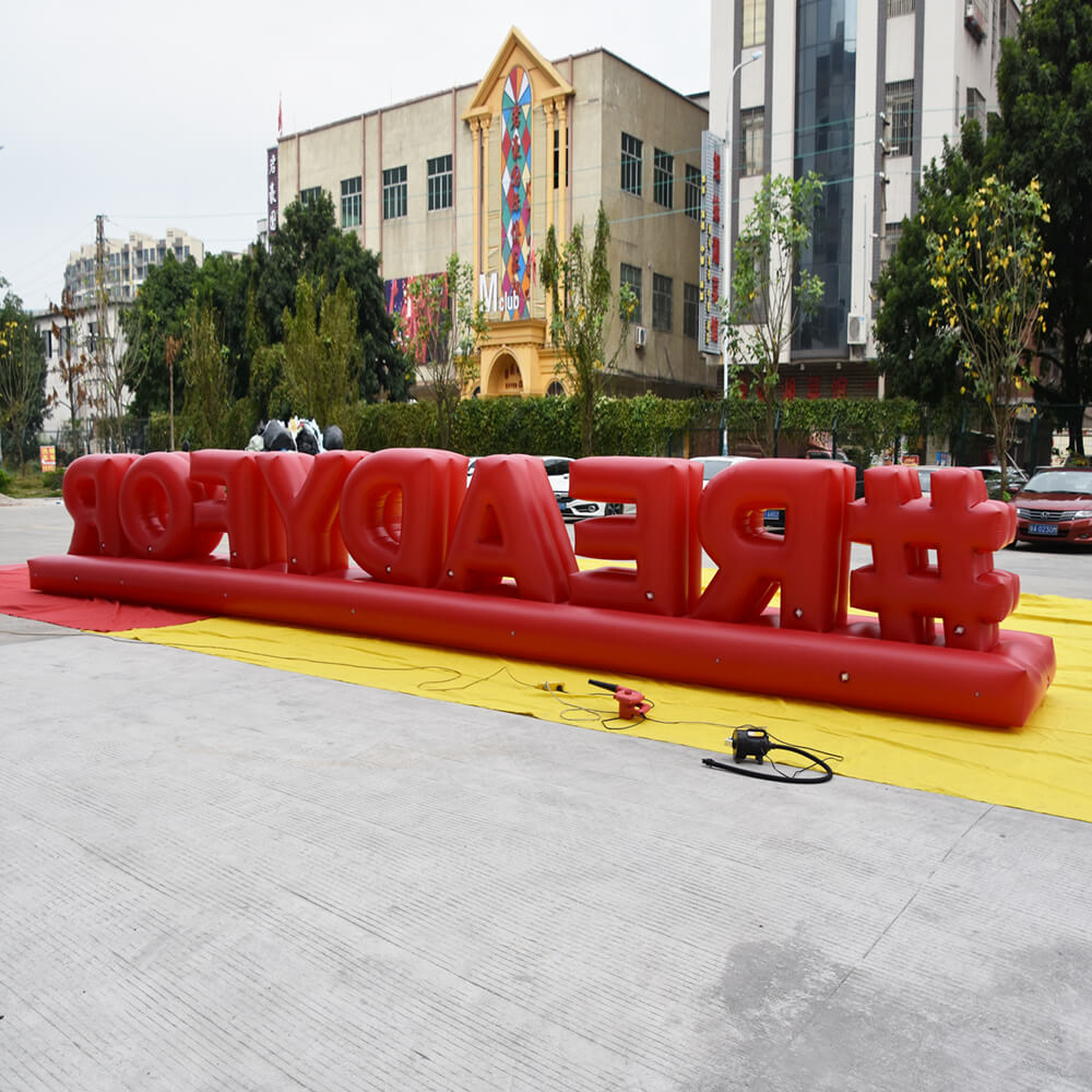 KeepFuns Giant red "#READYFOR" letter inflatable model, event theme display inflatable model, brand promotion decoration props