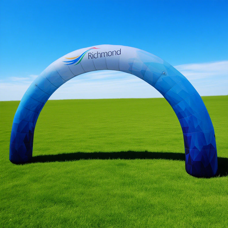 KeepFuns Gradient blue inflatable semicircular advertising arch outdoor event arch custom brand LOGO arch marathon exhibition promotion arch