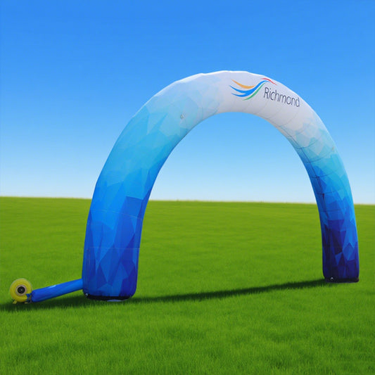 KeepFuns Gradient blue inflatable semicircular advertising arch outdoor event arch custom brand LOGO arch marathon exhibition promotion arch