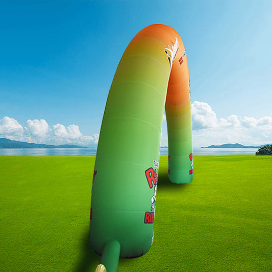 KeepFuns Gradient rainbow inflatable semicircular arch outdoor event arch custom printed brand LOGO arch marathon team building promotion arch