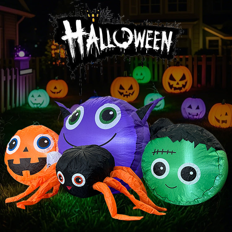 Halloween Inflatable Decoration Set Pumpkin Spider Monster Cartoon Shape Outdoor Garden Festival Decoration Props