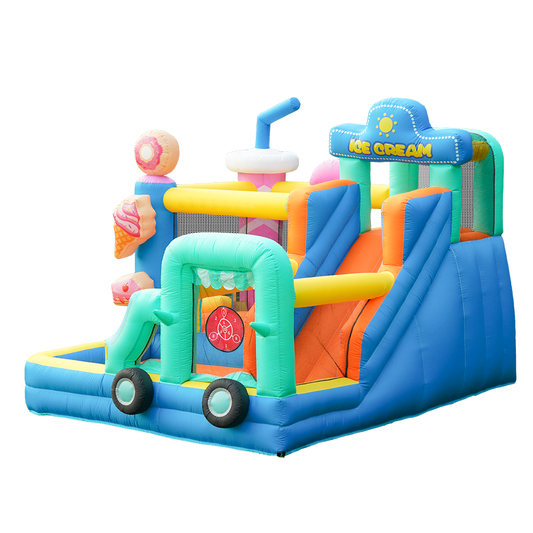 KeepFuns Ice cream themed inflatable castle Children's slide trampoline park Outdoor parent-child interactive amusement facilities Donut-shaped inflatable toys