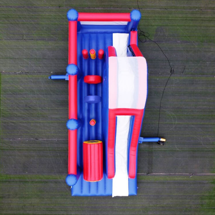 KeepFuns Inflatable Land Obstacle Race Equipment Blue and Red Parent-Child Interactive Competition Props