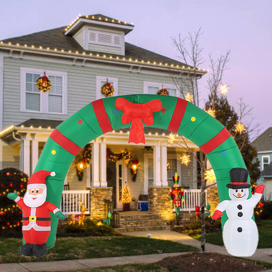 3.1m Christmas Inflatables Archway Outdoor Decorations Waterproof Giant Inflatable Lighted Santa