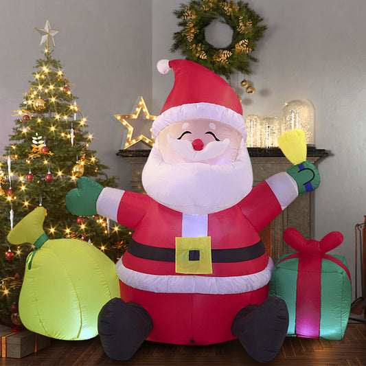 Inflatable Santa Claus with Gift Box Christmas Decoration 1.5m