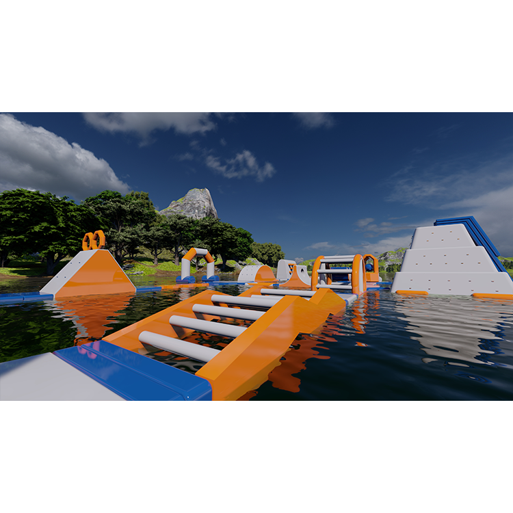 Inflatable Water Park, Floating Water Park, Water Inflatable Playground 38.5*22.8m