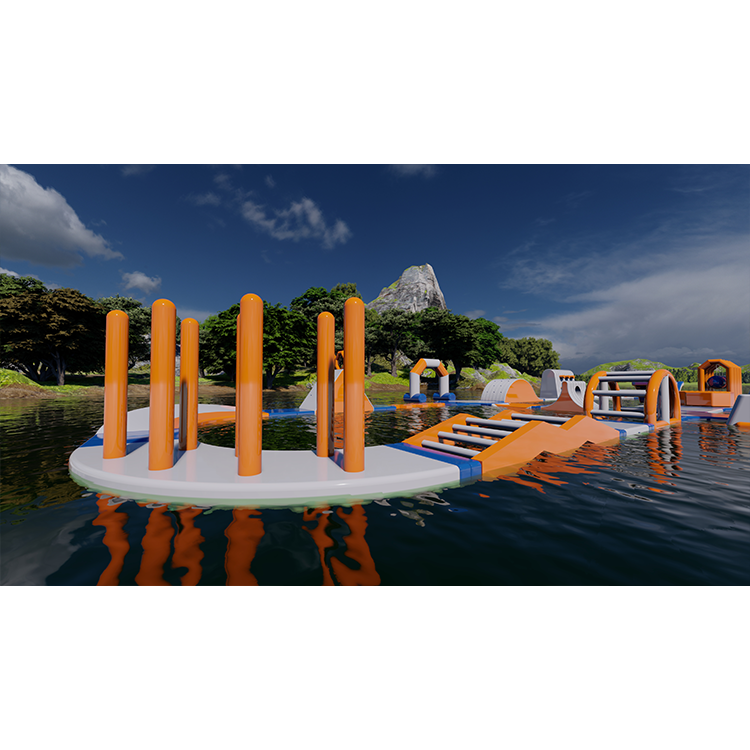 Inflatable Water Park, Floating Water Park, Water Inflatable Playground 38.5*22.8m