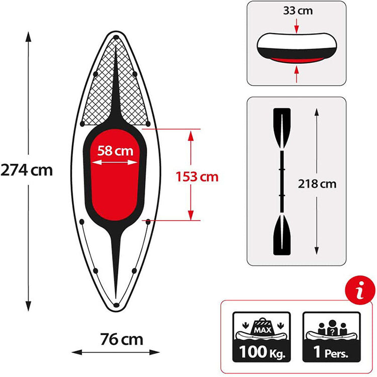 Durable Inflatable Kayak for Water Sports