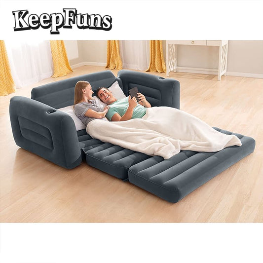 KeepFuns Inflatable Sofa Mattress inflates quickly, is lightweight, and is suitable for homes, camping, and other outdoor activities, etc.