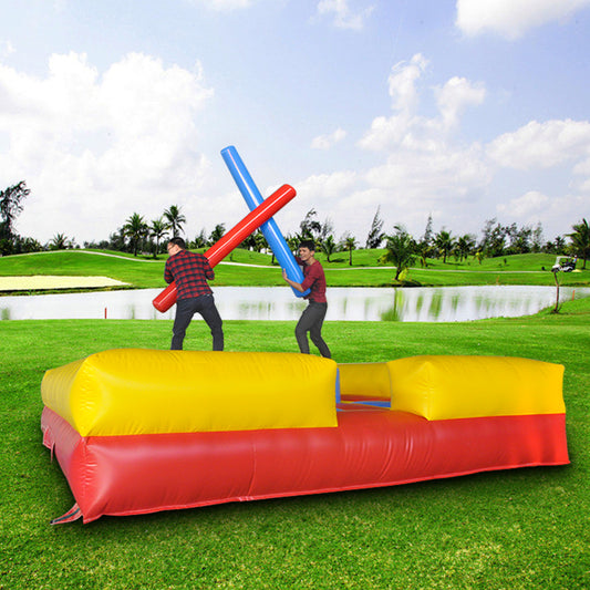 KeepFuns Inflatable fun battle table, yellow and red contrasting outdoor team building game props, parent-child interactive inflatable sports facilities