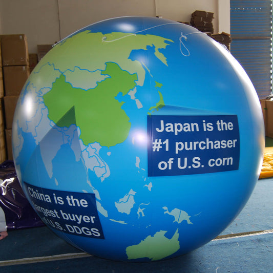 KeepFuns Inflatable globe for geography science promotion, Minnesota corn export promotion, large teaching display props