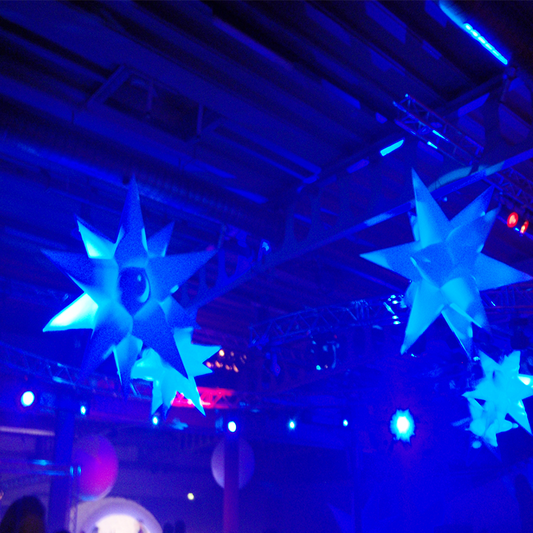 KeepFuns Inflatable star-shaped lamp post for stage decoration, multi-color luminous inflatable lamp tube, hanging star inflatable model for party activities