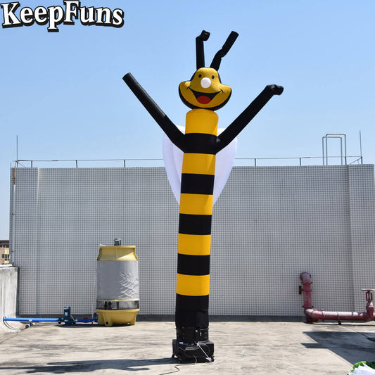 KeepFuns Bee Shape Inflatable Dancer Advertising Model Activity Drainage Inflatable Model Outdoor Promotional Props