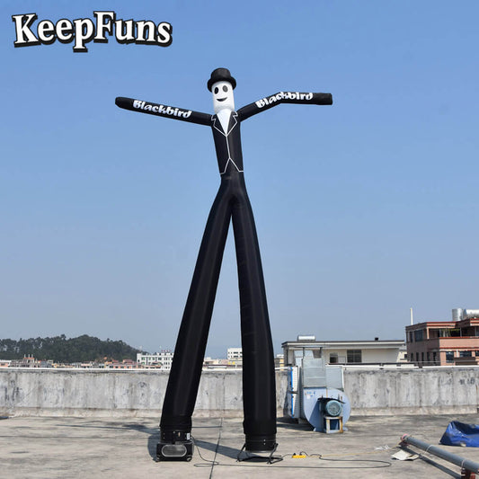 KeepFuns Blackbird Gentleman Shape Inflatable Dancer Advertising Model Activity Drainage Inflatable Model Outdoor Promotional Props