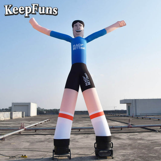 KeepFuns Blue Inflatable Dancer Advertising Model Sports Events / Commercial Activities Drainage Inflatable Model