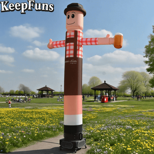 KeepFuns Cartoon Worker Shape Inflatable Dancer Advertising Model Activity Drainage Inflatable Model Outdoor Promotional Props