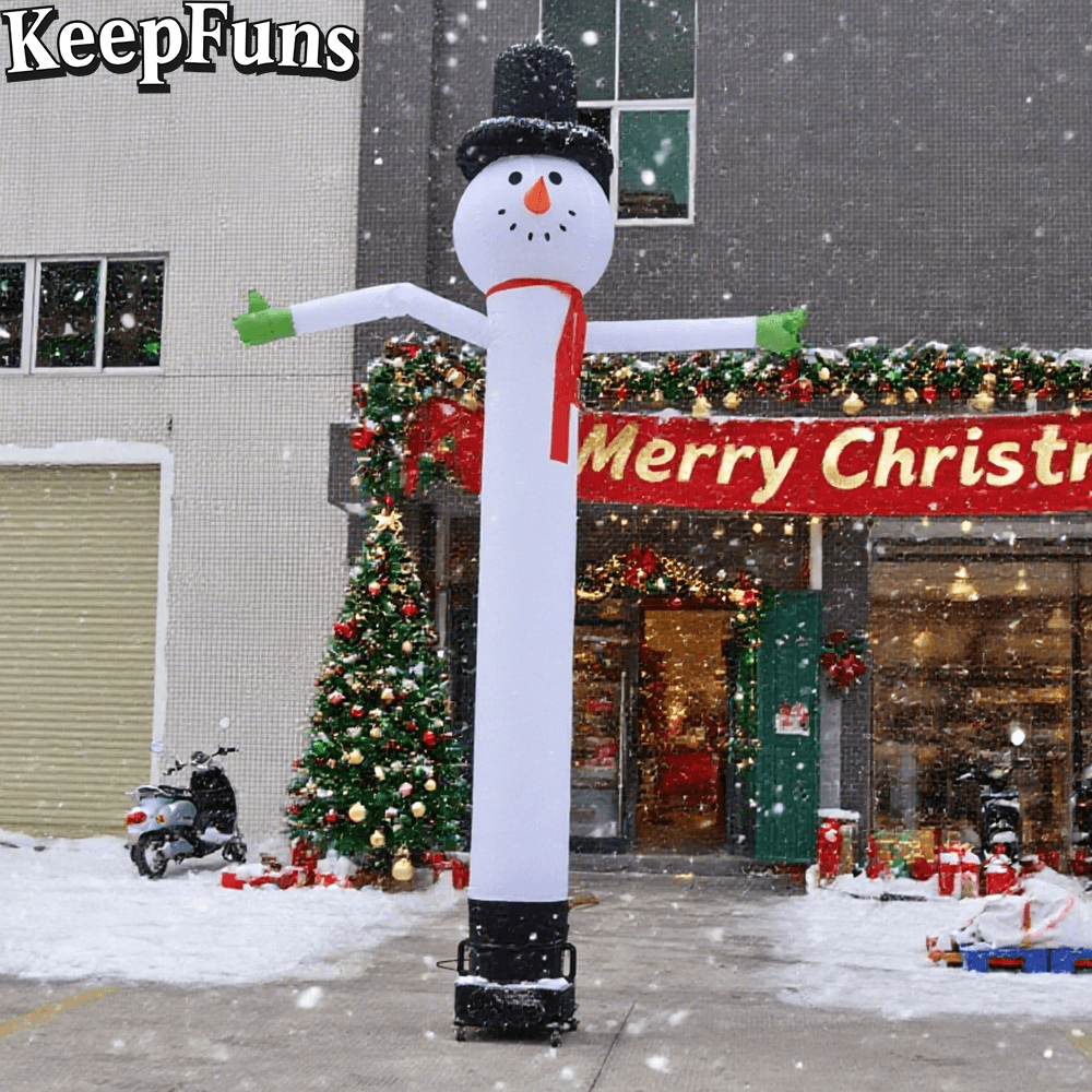 KeepFuns Christmas Snowman Inflatable Dancing Star Advertising Model Holiday Decoration Inflatable Model Outdoor Christmas Drainage Props