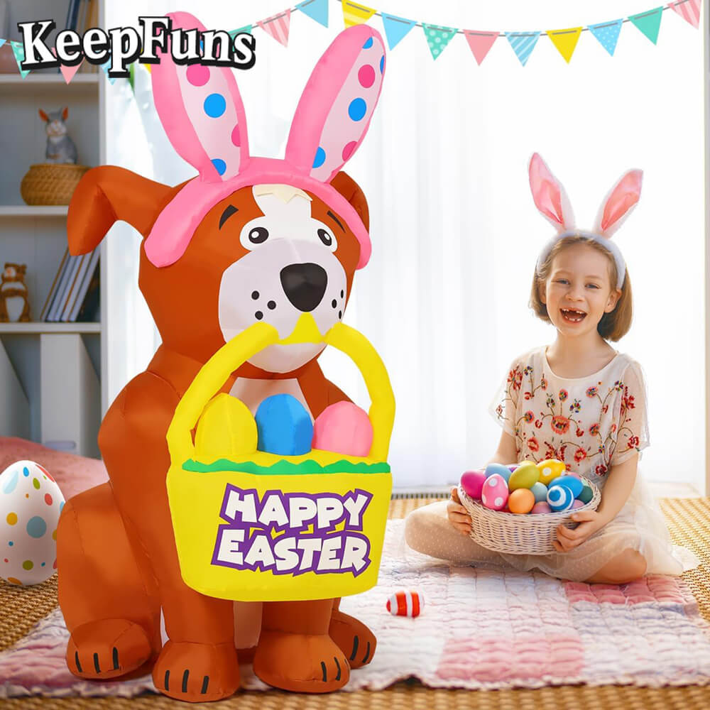 KeepFuns Cute Dog Easter Inflatable Decoration Shopping Mall Holiday Event Diversion Inflatable Model