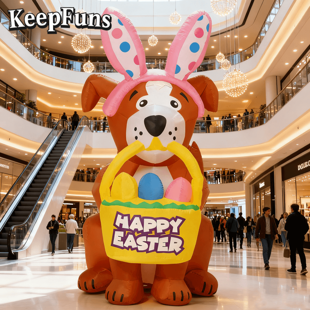 KeepFuns Cute Dog Easter Inflatable Decoration Shopping Mall Holiday Event Diversion Inflatable Model