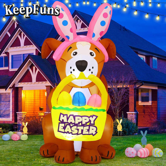 KeepFuns Cute Dog Easter Inflatable Decoration Shopping Mall Holiday Event Diversion Inflatable Model