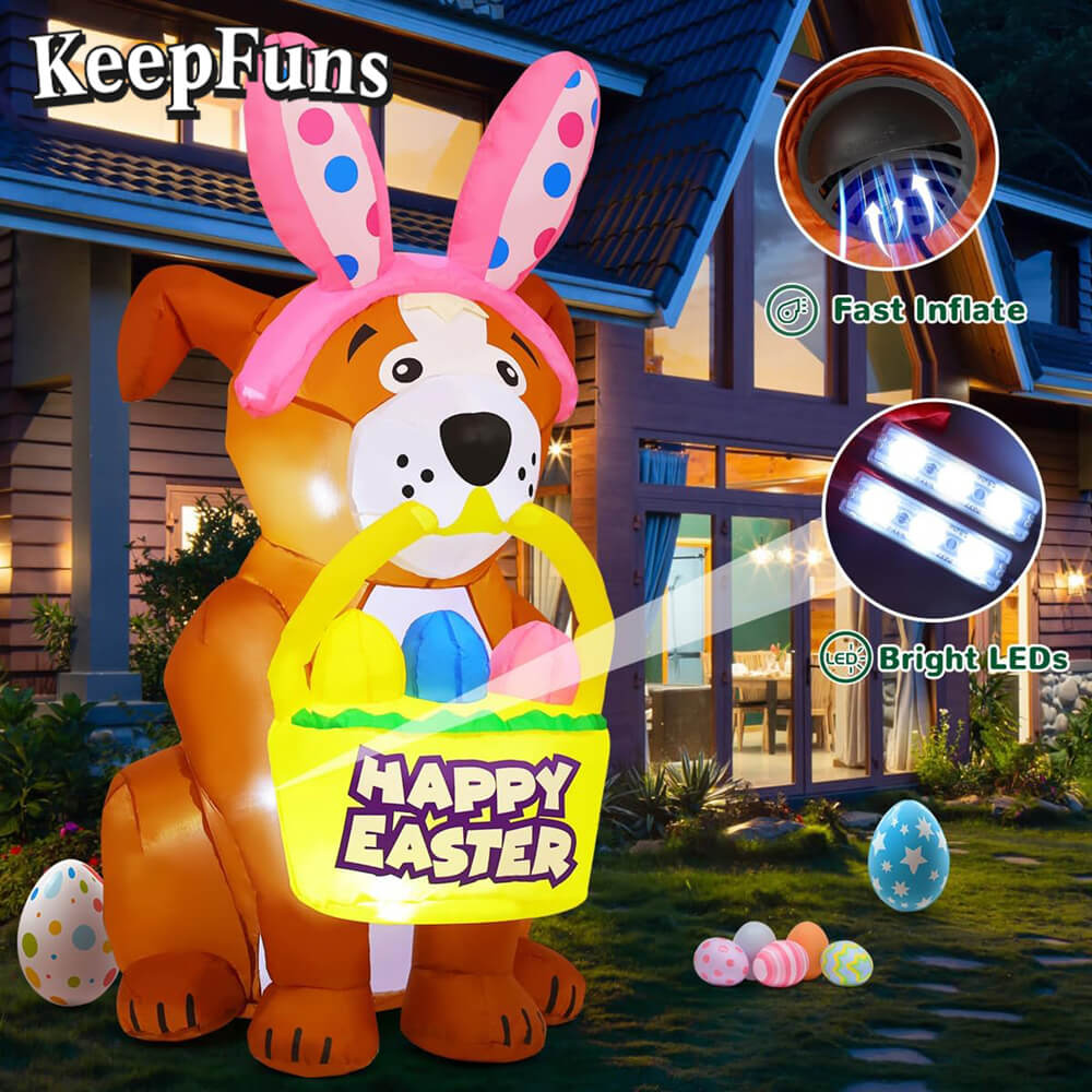 KeepFuns Cute Dog Easter Inflatable Decoration Shopping Mall Holiday Event Diversion Inflatable Model