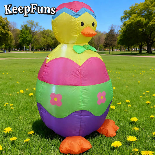KeepFuns Easter Duckling Egg Inflatable Decoration - Outdoor Garden Festival Celebration Inflatable Model