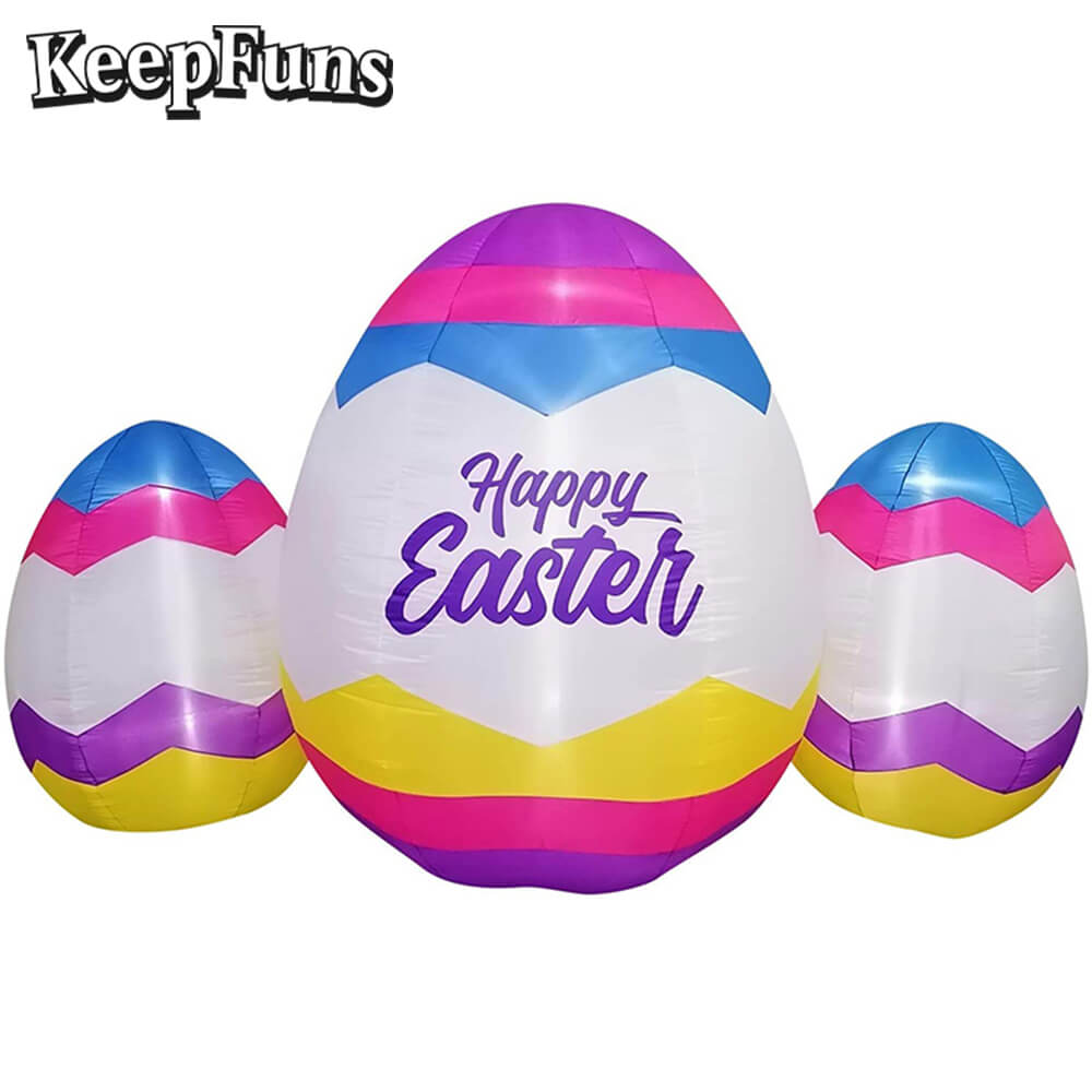 KeepFuns Easter Egg Inflatable Decoration Set - Inflatable Model for Outdoor, Yard and Indoor Holiday Decorations