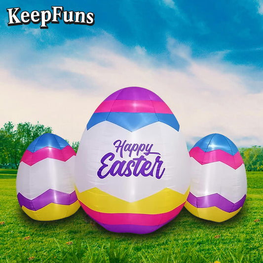 KeepFuns Easter Egg Inflatable Decoration Set - Inflatable Model for Outdoor, Yard and Indoor Holiday Decorations