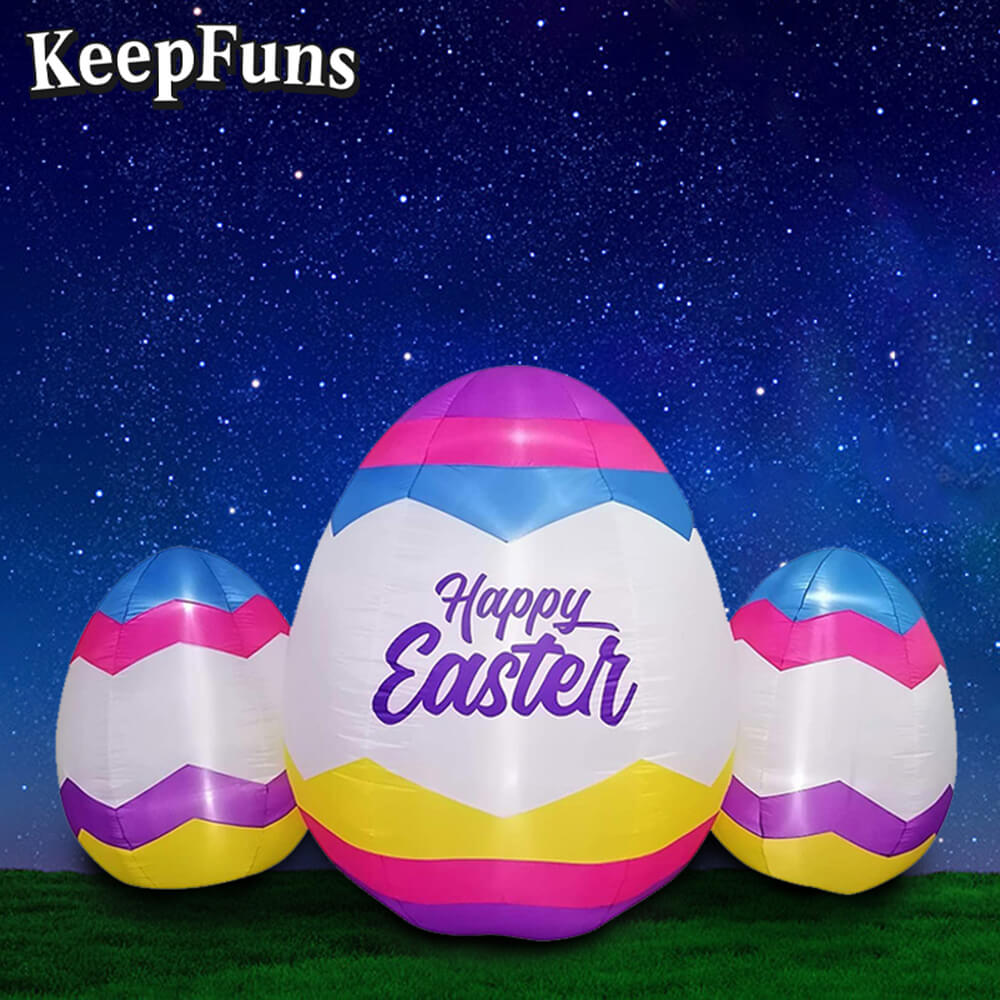 KeepFuns Easter Egg Inflatable Decoration Set - Inflatable Model for Outdoor, Yard and Indoor Holiday Decorations