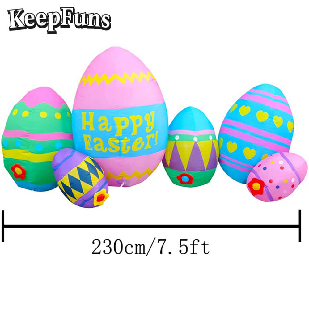 KeepFuns Easter Egg Inflatable Decoration Set - Inflatable Model for Outdoor, Yard and Indoor Holiday Decorations