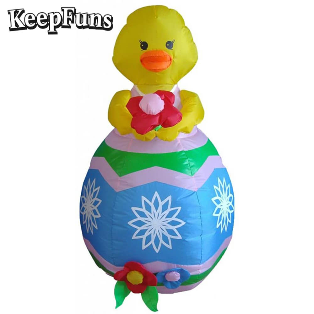 KeepFuns Easter Rubber Duck Egg Inflatable Decoration - Outdoor Garden Festival Celebration Inflatable Model
