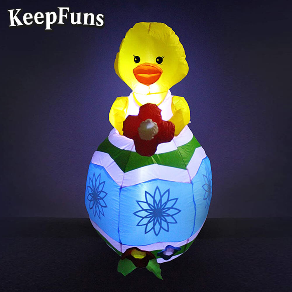 KeepFuns Easter Rubber Duck Egg Inflatable Decoration - Outdoor Garden Festival Celebration Inflatable Model