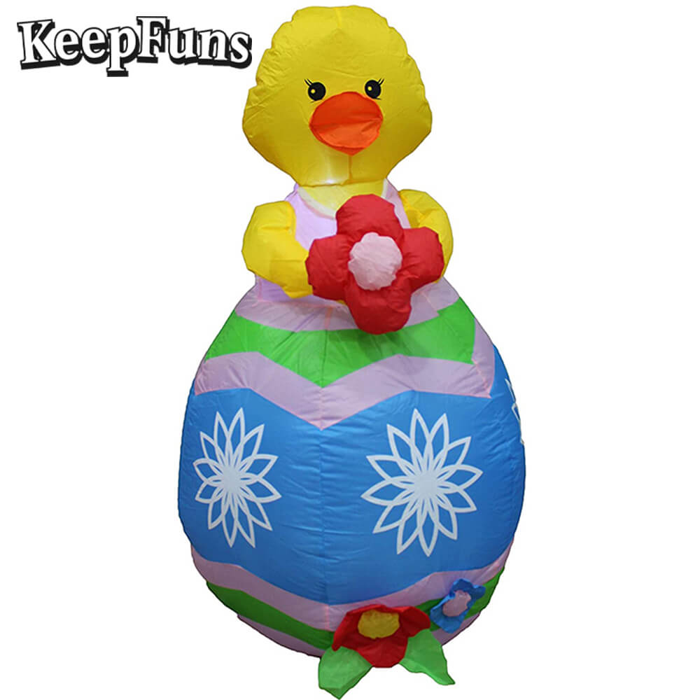 KeepFuns Easter Rubber Duck Egg Inflatable Decoration - Outdoor Garden Festival Celebration Inflatable Model