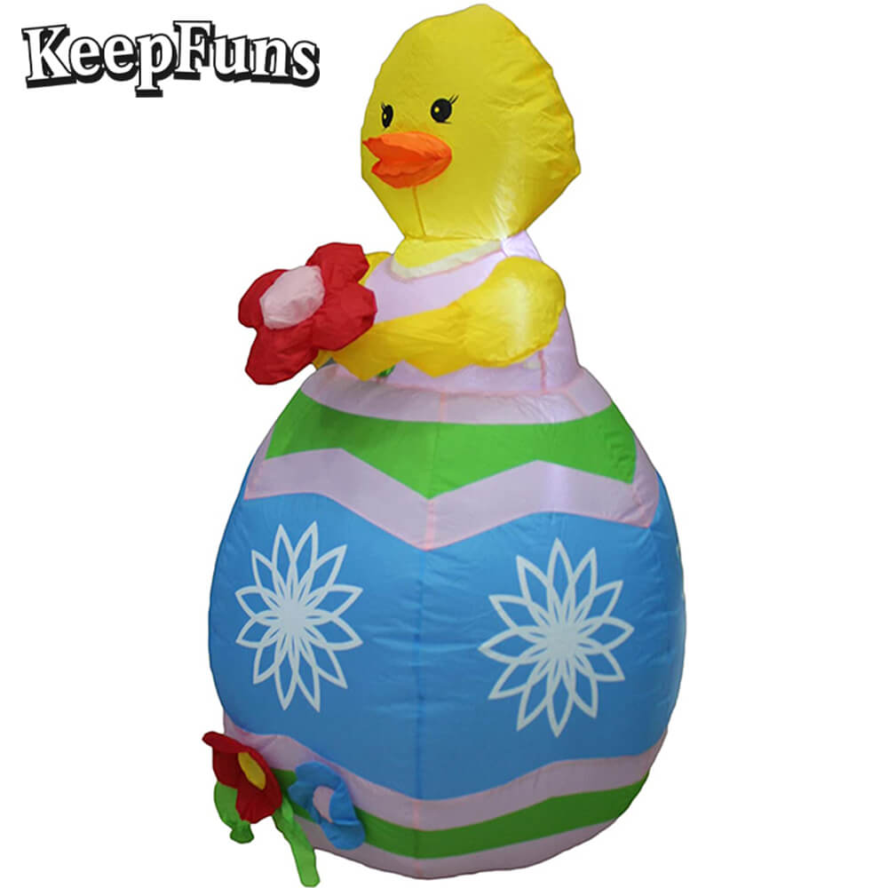 KeepFuns Easter Rubber Duck Egg Inflatable Decoration - Outdoor Garden Festival Celebration Inflatable Model