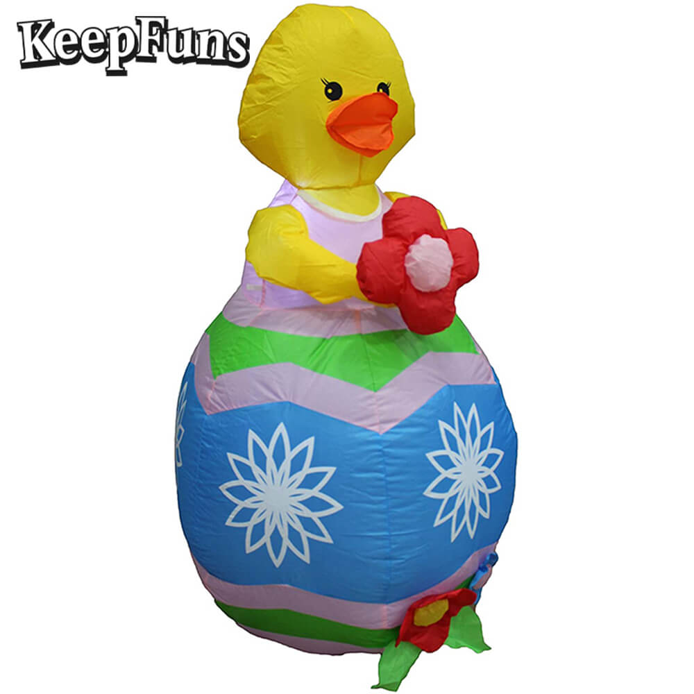 KeepFuns Easter Rubber Duck Egg Inflatable Decoration - Outdoor Garden Festival Celebration Inflatable Model
