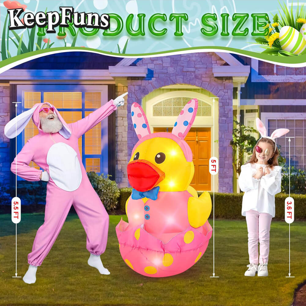 KeepFuns Easter Yellow Duck Inflatable Decoration Outdoor Courtyard Indoor Shopping Mall Festival Inflatable Model