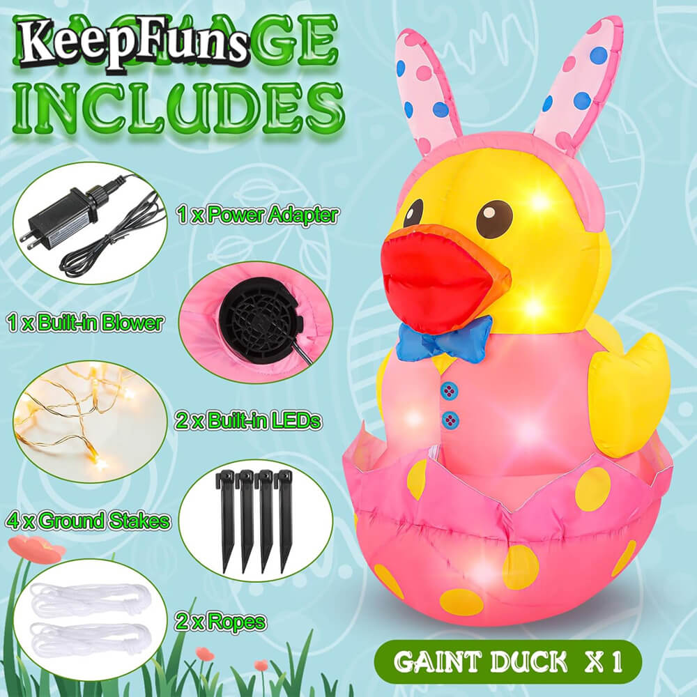 KeepFuns Easter Yellow Duck Inflatable Decoration Outdoor Courtyard Indoor Shopping Mall Festival Inflatable Model