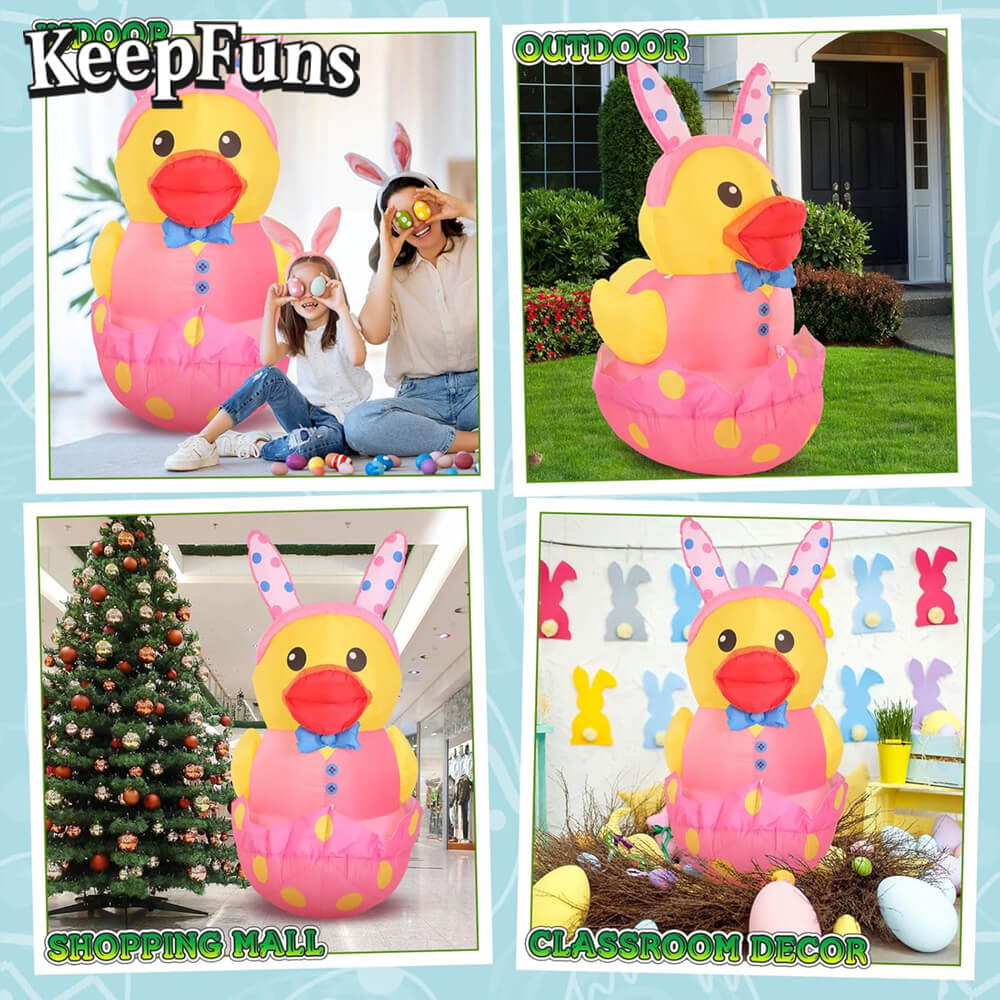 KeepFuns Easter Yellow Duck Inflatable Decoration Outdoor Courtyard Indoor Shopping Mall Festival Inflatable Model