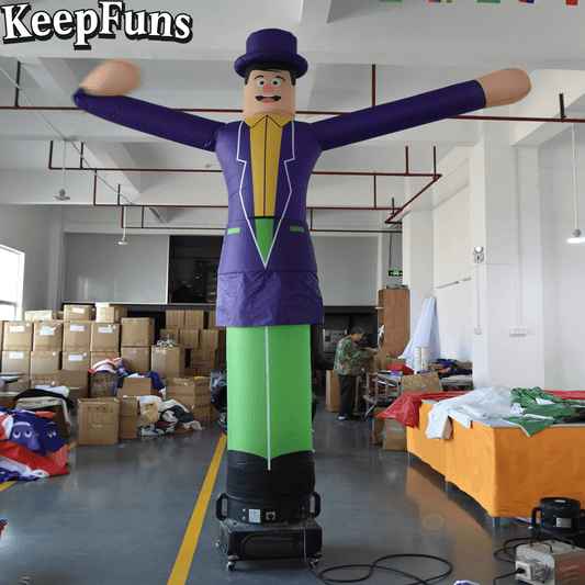 KeepFuns Gentleman Shape Inflatable Dancer Advertising Model Activity Drainage Inflatable Model Outdoor Promotional Props