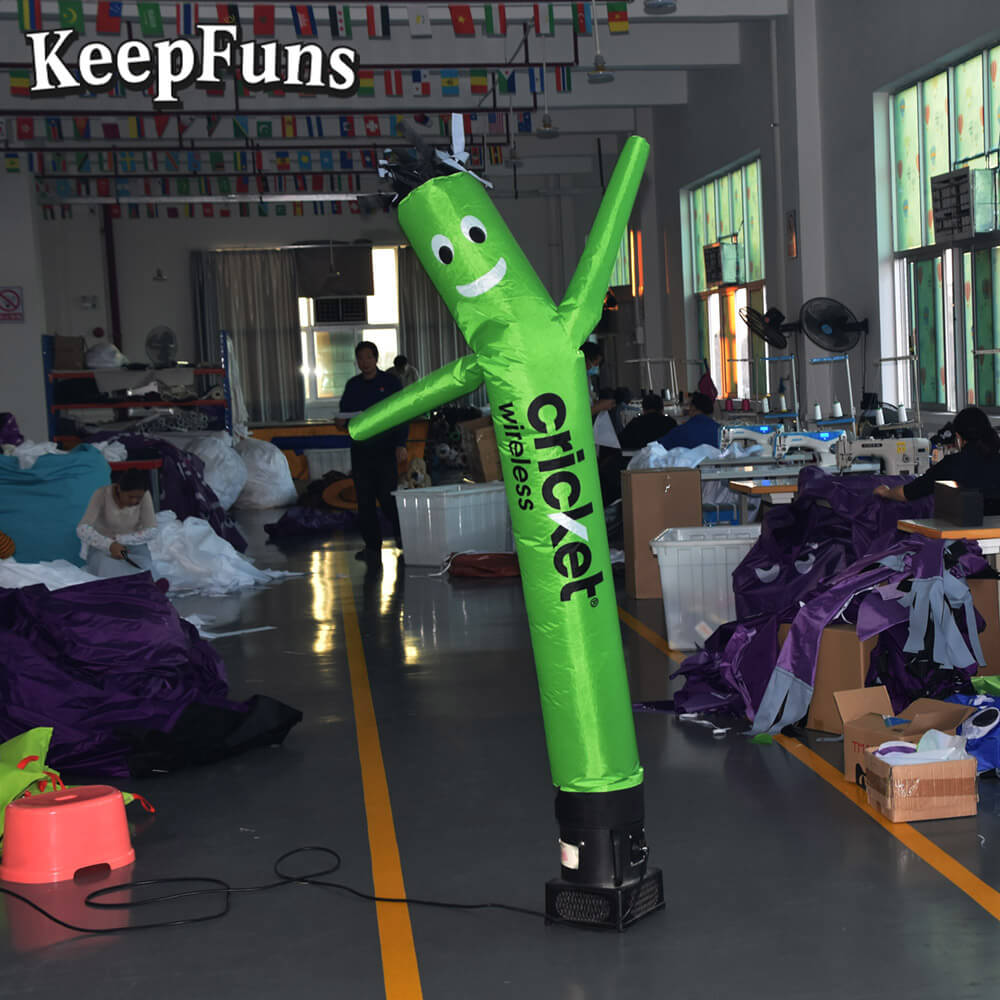 KeepFuns Green Cartoon Dancer Advertising Model Cricket Wireless Activity Drainage Inflatable Model Outdoor Promotional Props