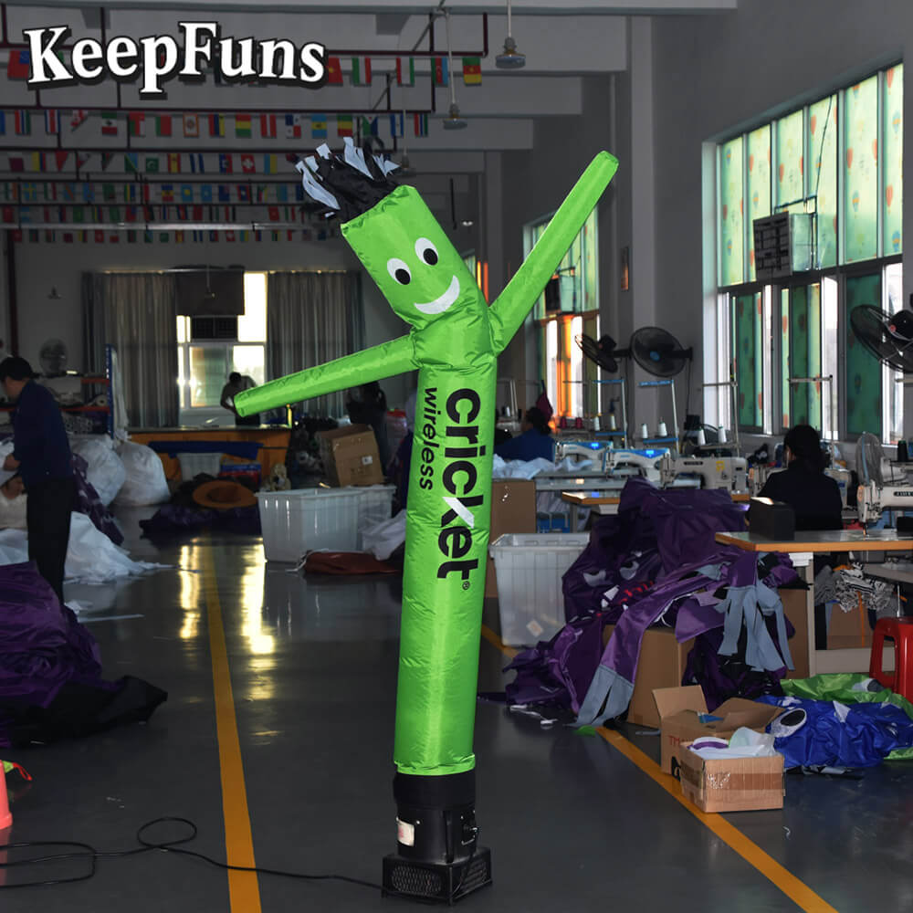 KeepFuns Green Cartoon Dancer Advertising Model Cricket Wireless Activity Drainage Inflatable Model Outdoor Promotional Props
