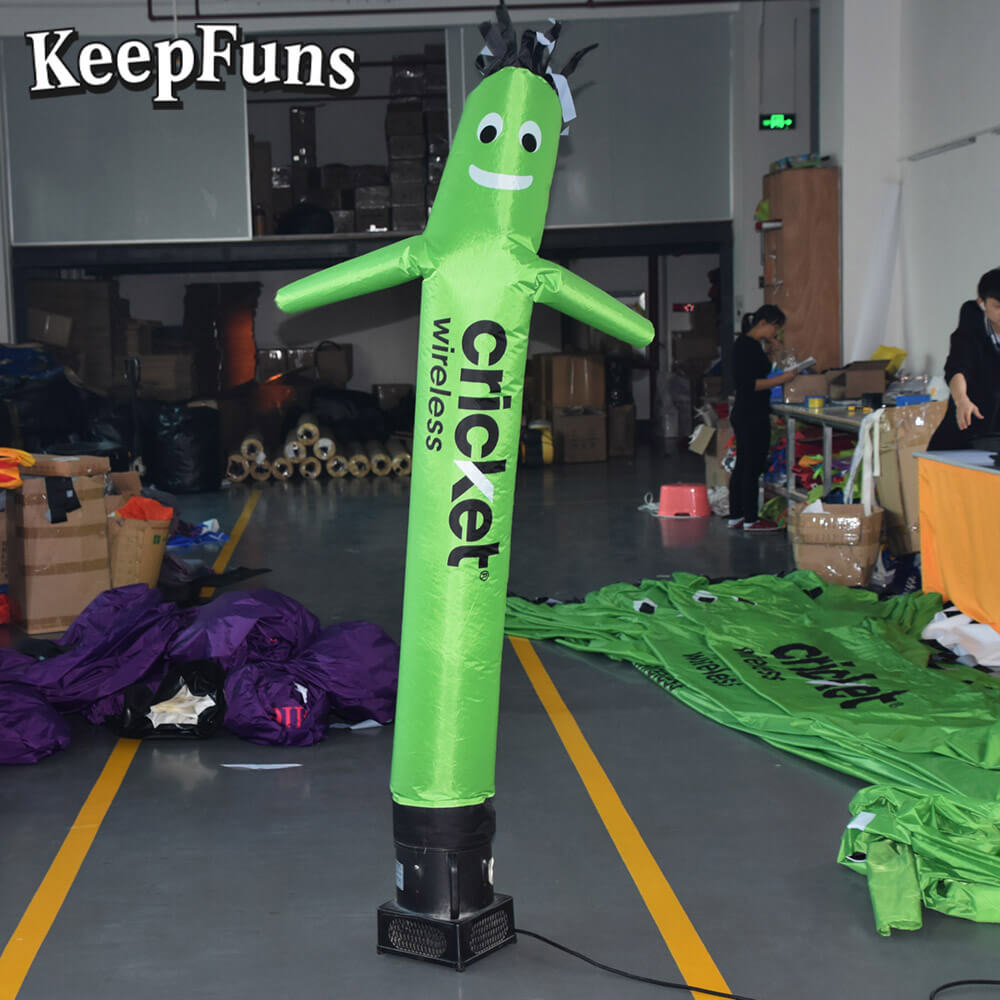 KeepFuns Green Cartoon Dancer Advertising Model Cricket Wireless Activity Drainage Inflatable Model Outdoor Promotional Props