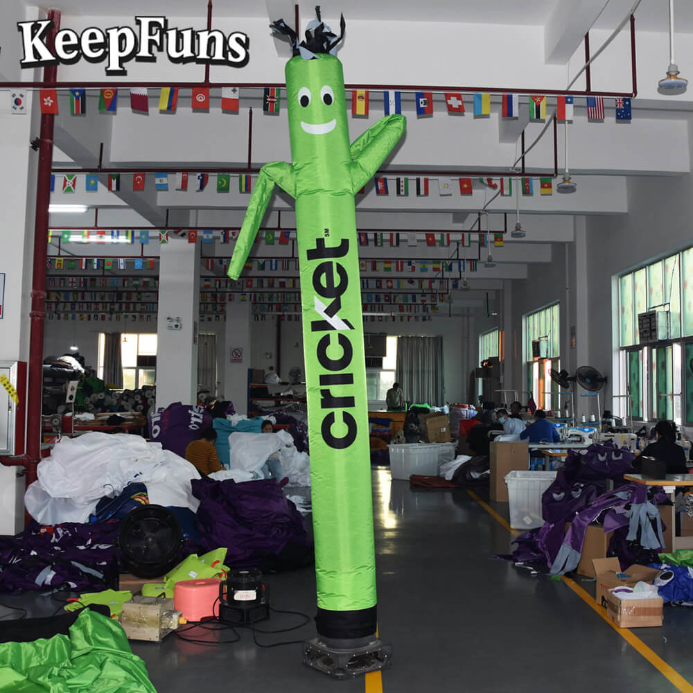 KeepFuns Green Cartoon Dancer Advertising Model Cricket Wireless Activity Drainage Inflatable Model Outdoor Promotional Props
