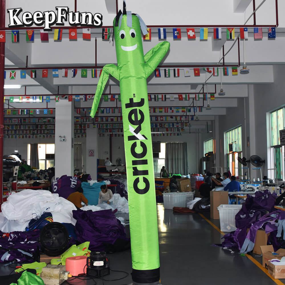 KeepFuns Green Cartoon Dancer Advertising Model Cricket Wireless Activity Drainage Inflatable Model Outdoor Promotional Props