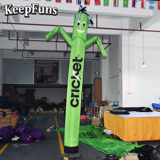 KeepFuns Green Cartoon Dancer Advertising Model Cricket Wireless Activity Drainage Inflatable Model Outdoor Promotional Props