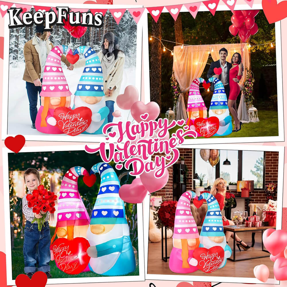 KeepFuns Valentine's Day Elf Couple Inflatable Decoration - Outdoor Courtyard Indoor Romantic Festival Inflatable Model