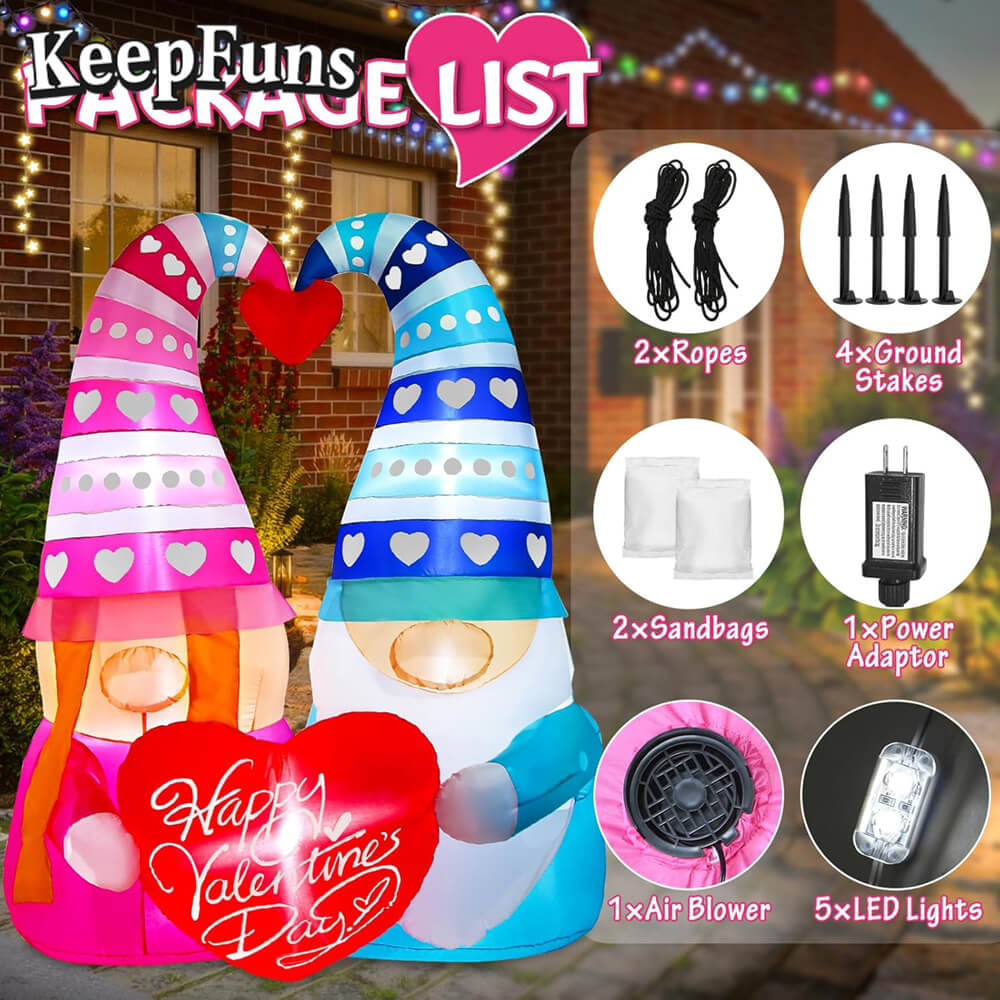 KeepFuns Valentine's Day Elf Couple Inflatable Decoration - Outdoor Courtyard Indoor Romantic Festival Inflatable Model