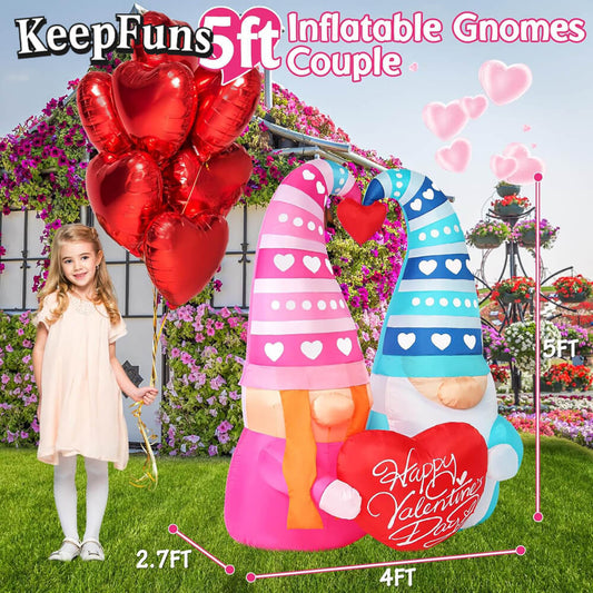 KeepFuns Valentine's Day Elf Couple Inflatable Decoration - Outdoor Courtyard Indoor Romantic Festival Inflatable Model