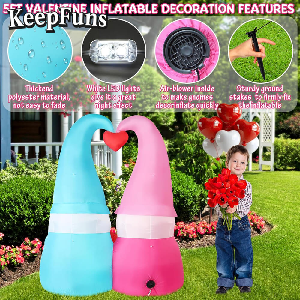 KeepFuns Valentine's Day Elf Couple Inflatable Decoration - Outdoor Courtyard Indoor Romantic Festival Inflatable Model
